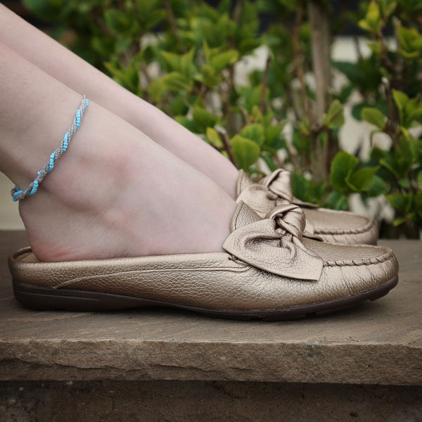 Elevate Your Sole 6347 Cannes Ladies Prata Velha Leather Mules - elevate your sole