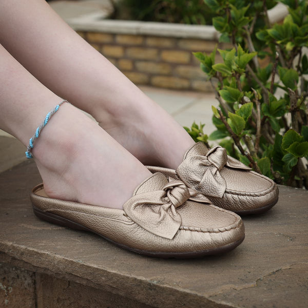 Elevate Your Sole 6347 Cannes Ladies Prata Velha Leather Mules - elevate your sole
