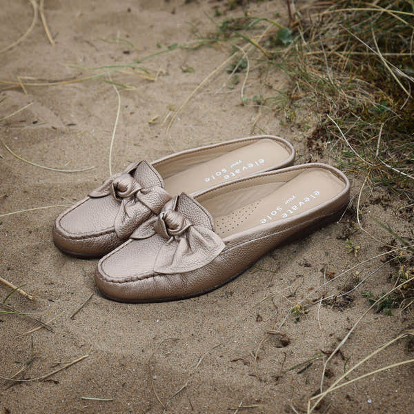 Elevate Your Sole 6347 Cannes Ladies Prata Velha Leather Mules - elevate your sole