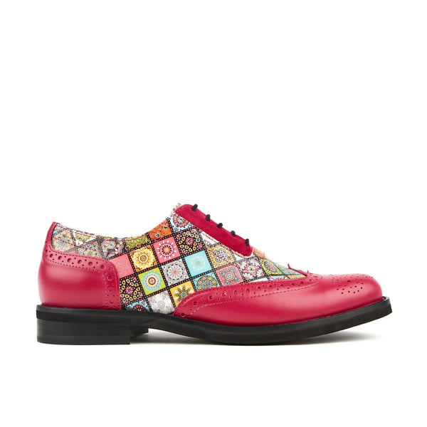 Embassy London Vivienne Ladies High Summer Pink Leather Lace Up Brogues-elevate your sole