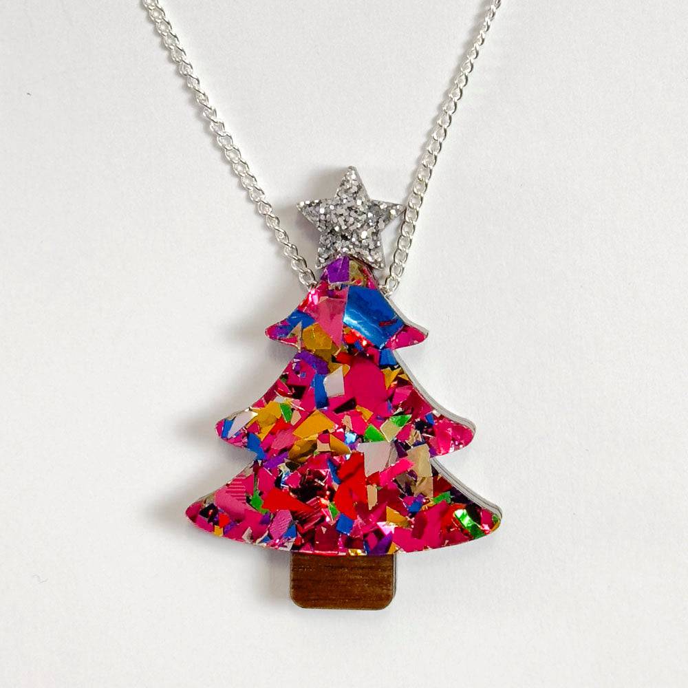 Esoteric London Colour Pop Christmas Tree Necklace-elevate your sole