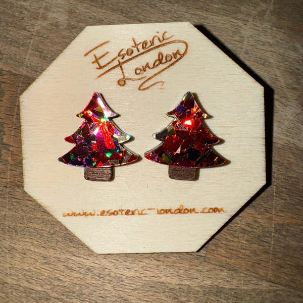 Esoteric London Colour Pop Christmas Tree Stud Earrings-elevate your sole