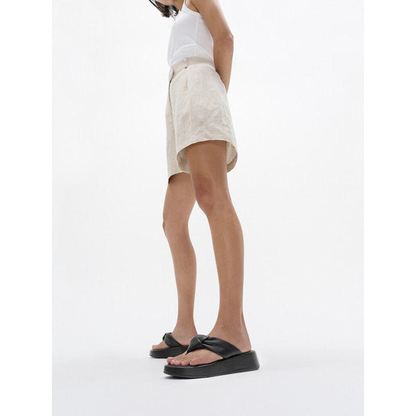 FitFlop IY1-090 F-Mode Knot Ladies Black Leather Slip On Sandals