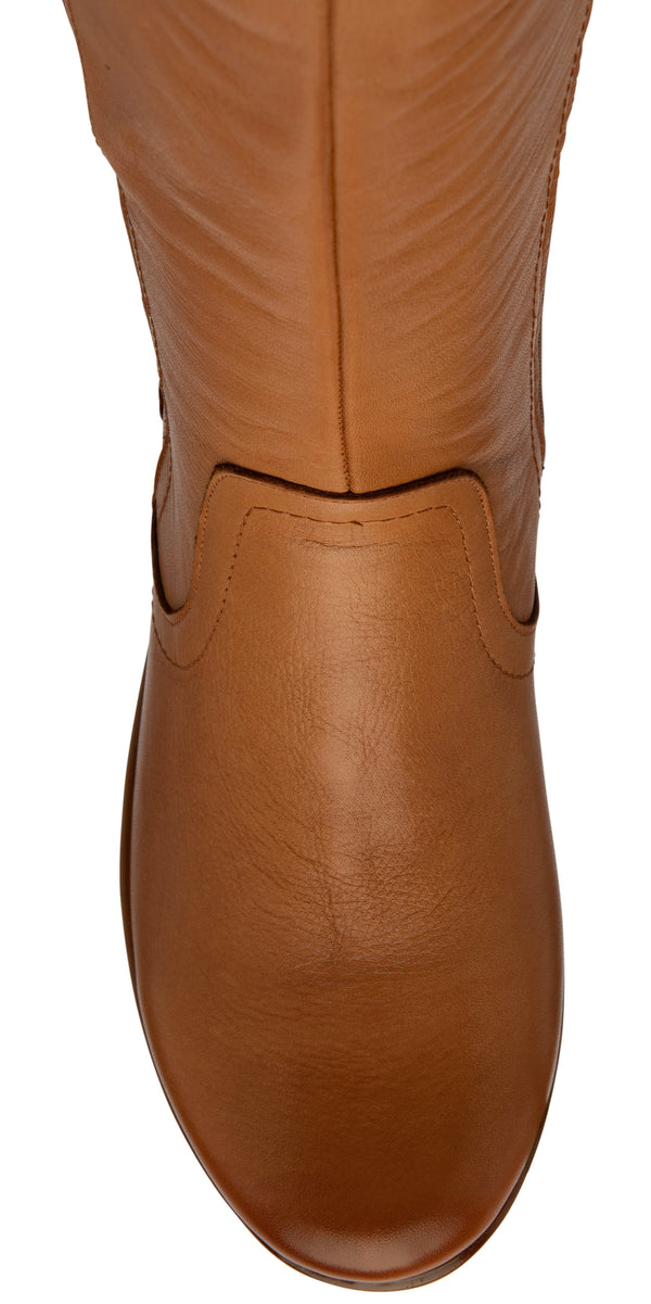 Lotus Fitzgerald Ladies Tan Leather Side Zip Mid-Calf Boots