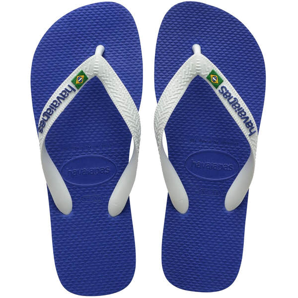 Havaianas Brasil Logo Unisex Marine Blue Toe Post Sandals