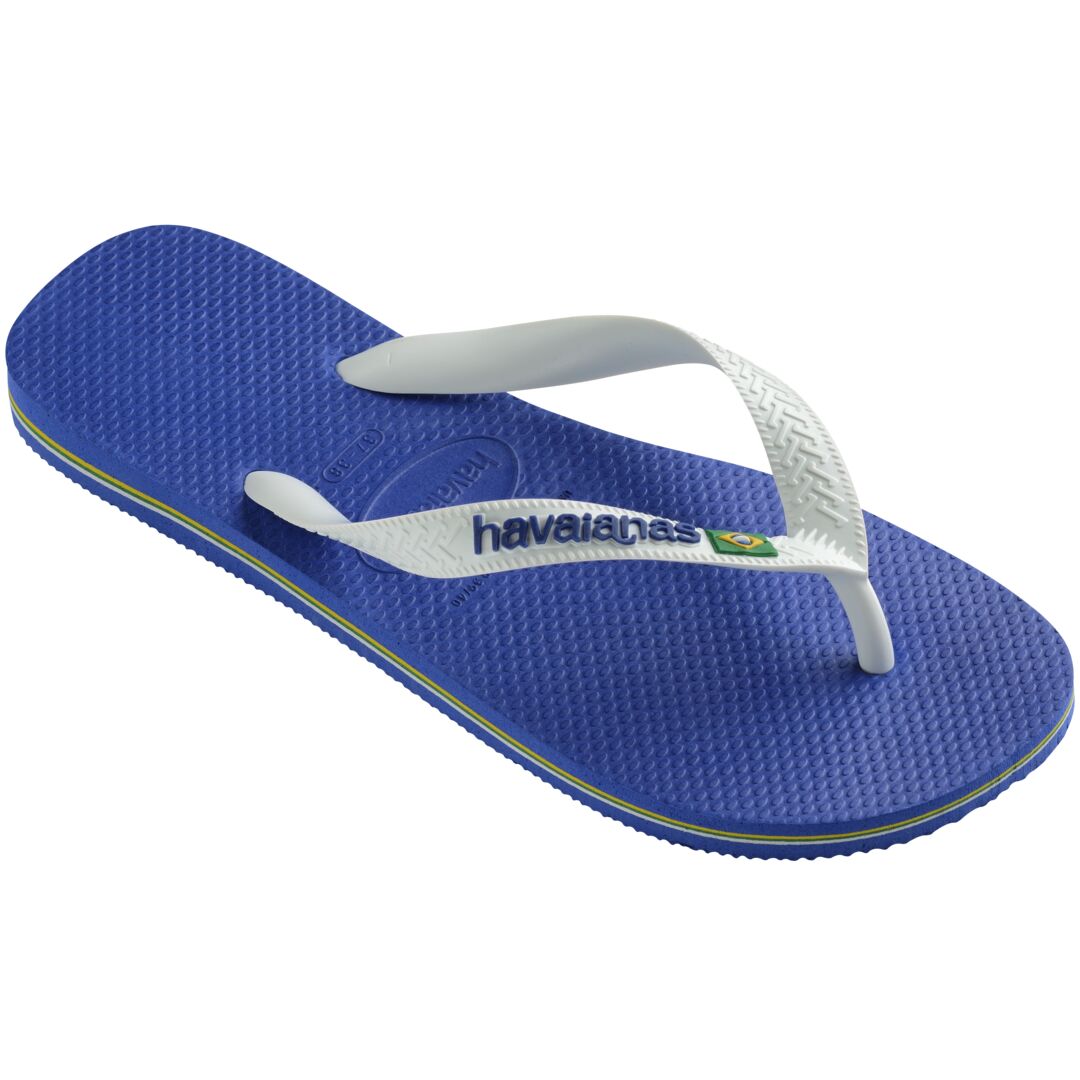 Havaianas Brasil Logo Unisex Marine Blue Toe Post Sandals