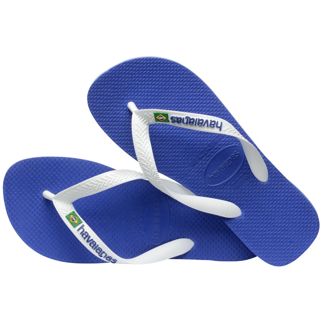 Havaianas Brasil Logo Unisex Marine Blue Toe Post Sandals