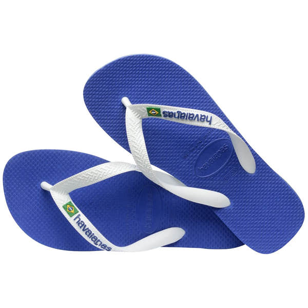 Havaianas Brasil Logo Unisex Marine Blue Toe Post Sandals