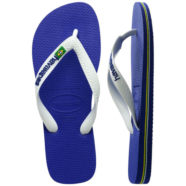 Havaianas Brasil Logo Unisex Marine Blue Toe Post Sandals