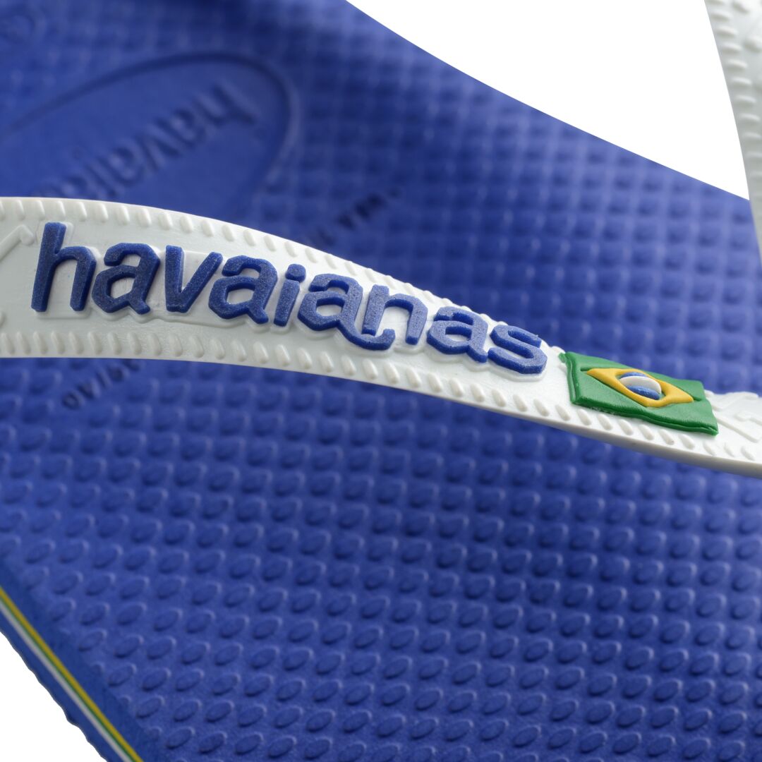 Havaianas Brasil Logo Unisex Marine Blue Toe Post Sandals