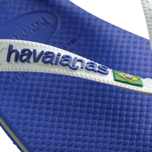 Havaianas Brasil Logo Unisex Marine Blue Toe Post Sandals