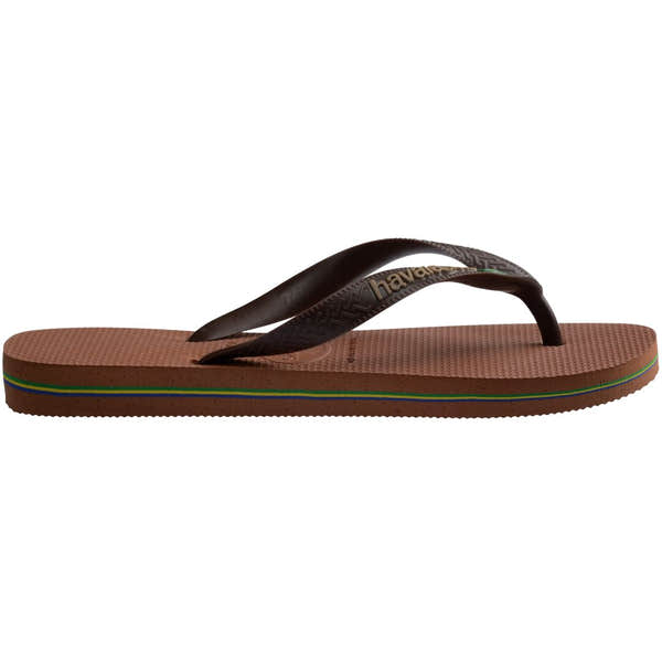 Havaianas Brasil Logo Mens Rust/Dark Brown Toe Post Sandals