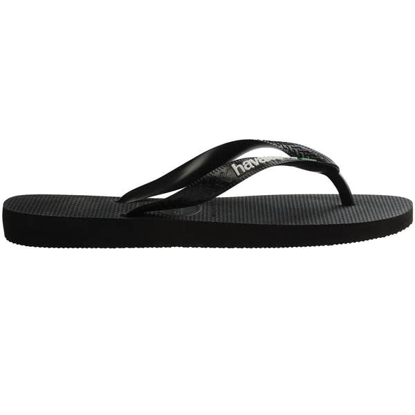 Havaianas Brasil Logo Unisex Black/Black Toe Post Sandals