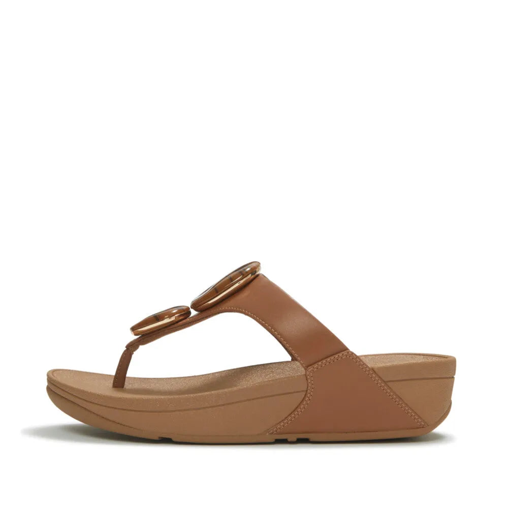 FitFlop Lulu Marbled Stone Deep Tan T-Bar Sandals for women, stylish deep tan slides with marbled stone accents and cushioned sole.