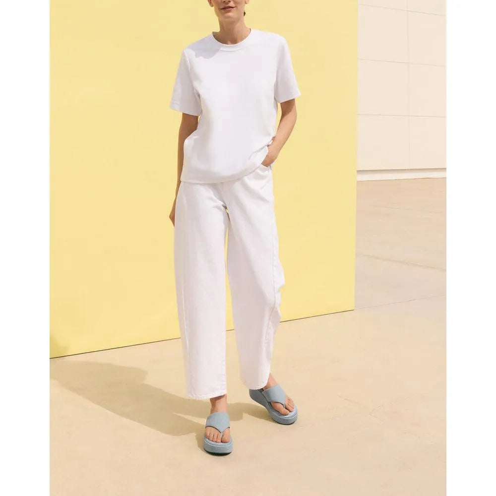 FitFlop light denim textile platform T-bar sandals for women, stylish and comfortable summer footwear.