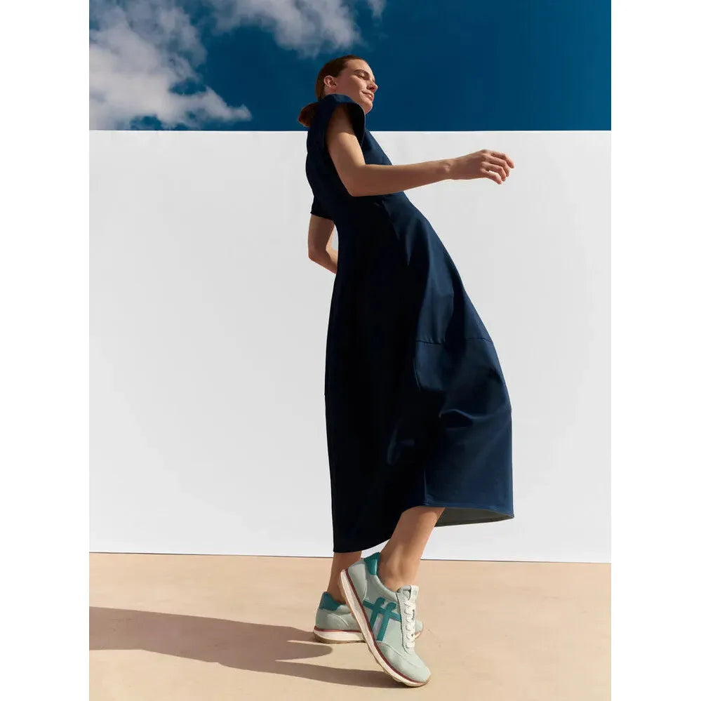 FitFlop A5P-E09 Retro-Q FF women's mint teal leather and textile lace-up trainers, stylish and comfortable.