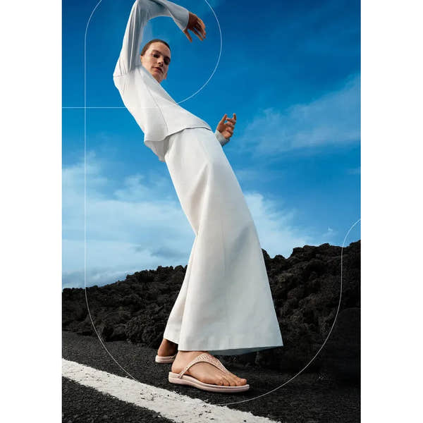 FitFlop Solay mixed-crystal nude rose T-bar sandals for women, stylish and comfortable footwear with elegant crystalline details.