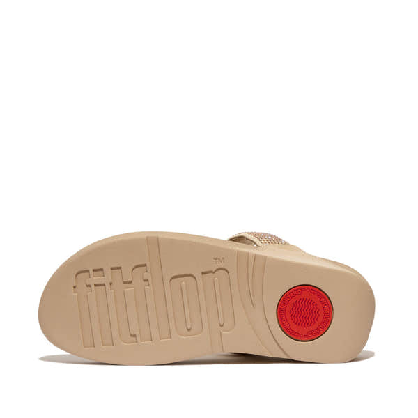 FitFlop EC5-A94 Lulu Crystal Ladies Latte Beige Toe Post Sandals-elevate your sole