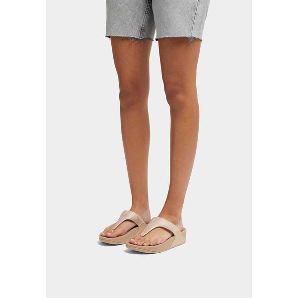 FitFlop EC5-A94 Lulu Crystal Ladies Latte Beige Toe Post Sandals-elevate your sole