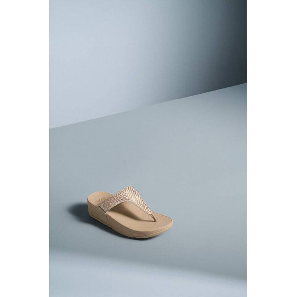 FitFlop EC5-A94 Lulu Crystal Ladies Latte Beige Toe Post Sandals-elevate your sole