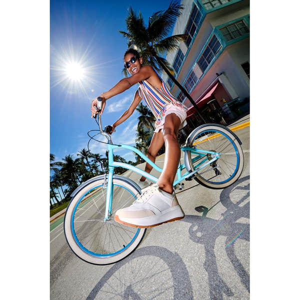 FitFlop FR1-194 F-Mode Ladies Urban White Leather & Textile Lace Up Trainers-elevate your sole