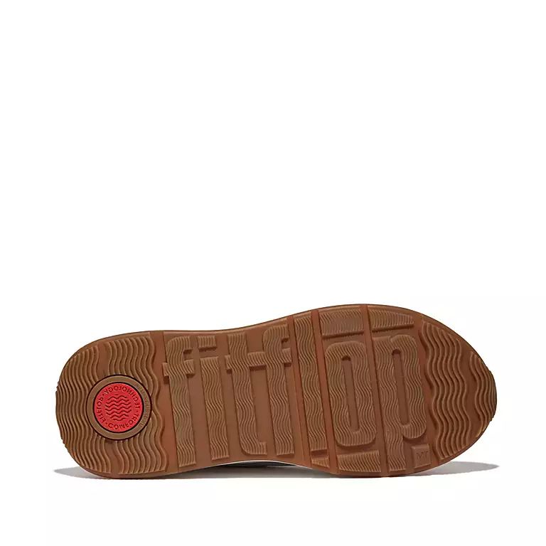 FitFlop FR1-194 F-Mode Ladies Urban White Leather & Textile Lace Up Trainers-elevate your sole