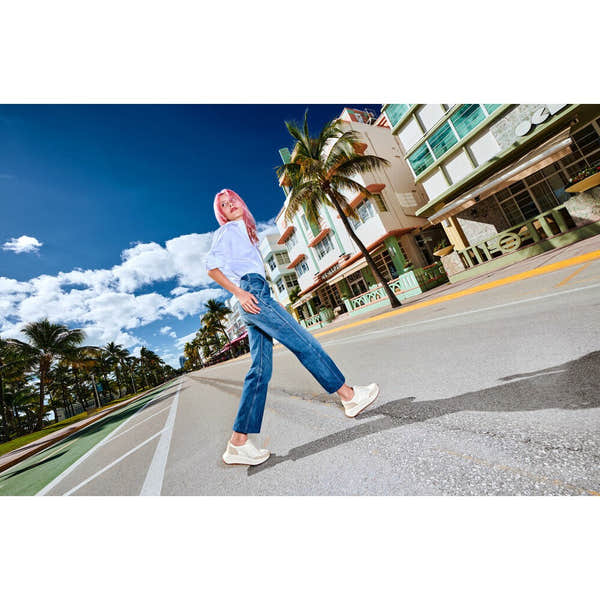 FitFlop FR1-194 F-Mode Ladies Urban White Leather & Textile Lace Up Trainers-elevate your sole