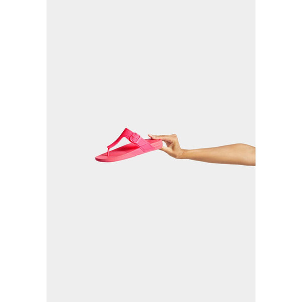 FitFlop GB3-A38 Iqushion Adjustable Buckle Ladies Pop Pink PU Arch Support Toe-Post Beach & Pool Shoes-elevate your sole