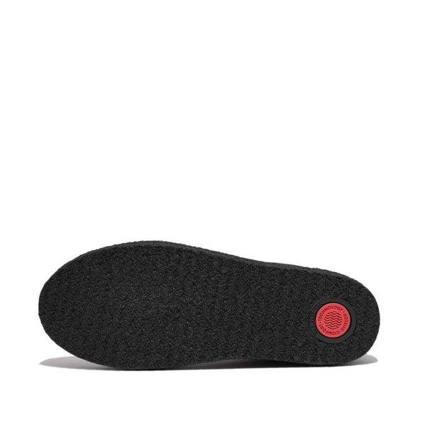 FitFlop GL9-090 Rally Tumbled Ladies All Black Leather Lace Up Trainers-elevate your sole