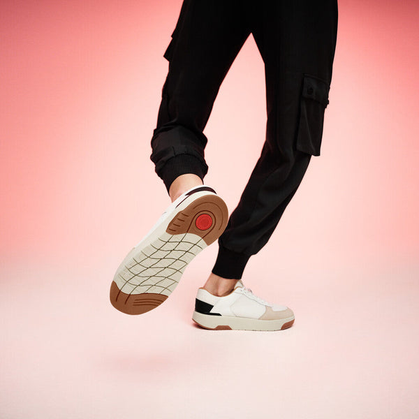 FitFlop HE6-328 Rally Evo Ladies Urban White & Black Suede Lace Up Trainers-elevate your sole
