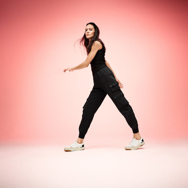 FitFlop HE6-328 Rally Evo Ladies Urban White & Black Suede Lace Up Trainers-elevate your sole