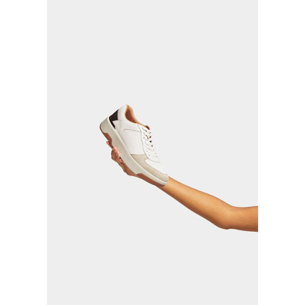 FitFlop HE6-328 Rally Evo Ladies Urban White & Black Suede Lace Up Trainers-elevate your sole