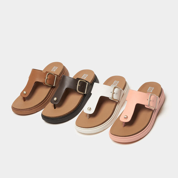 FitFlop HE7-001 Gen-FF Ladies Black Leather Buckle Sandals-elevate your sole