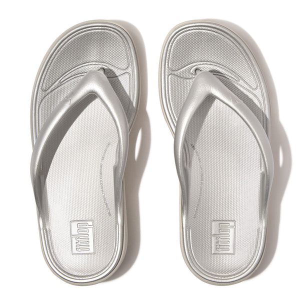 FitFlop HT5-011 Relieff Metallic Recovery Ladies Silver Toe Post Sandals-elevate your sole