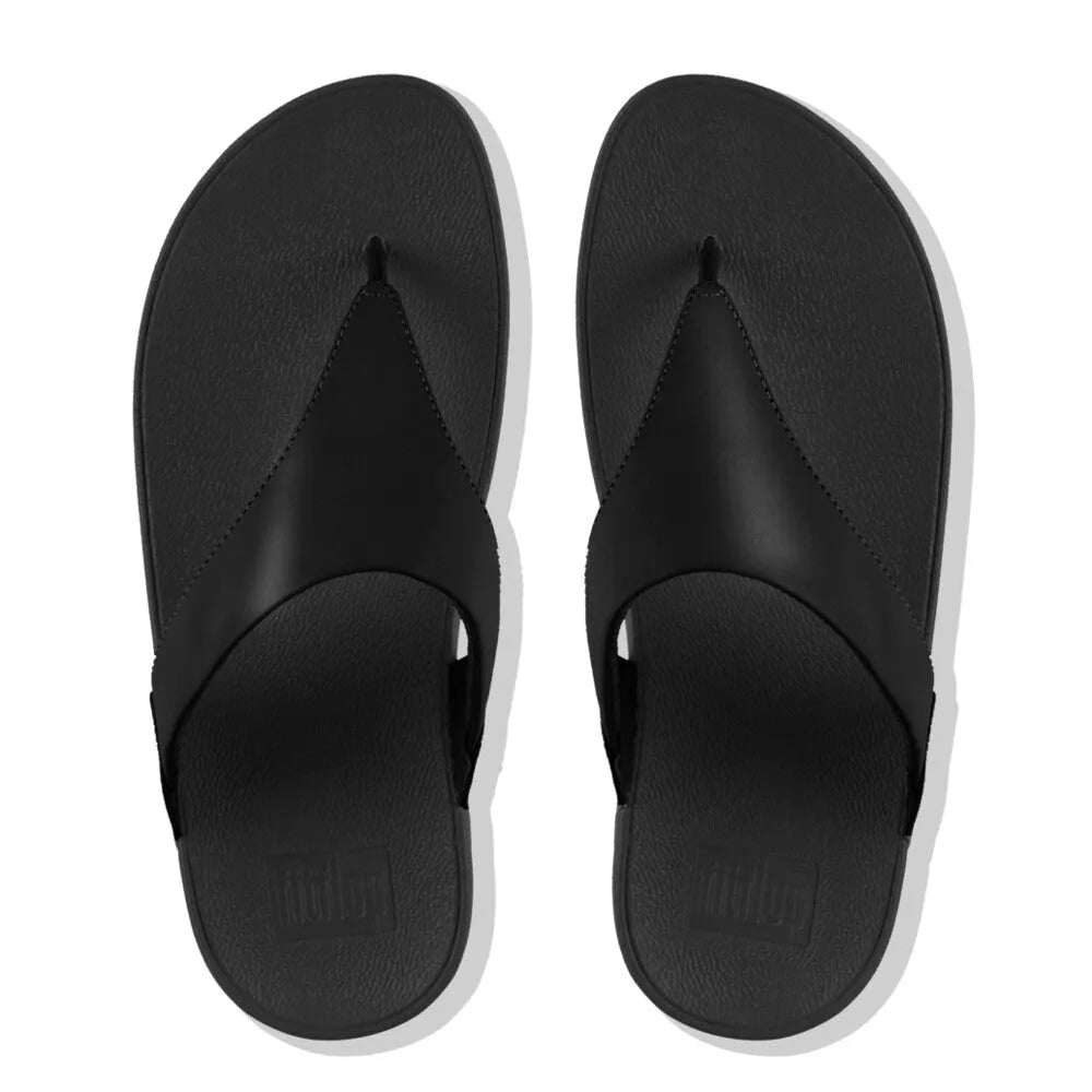 FitFlop I88-001 Lulu Leather Ladies Black Leather Arch Support Toe-Post Sandals-elevate your sole