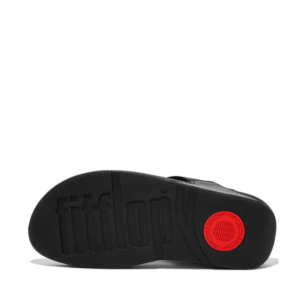 FitFlop I88-001 Lulu Leather Ladies Black Leather Arch Support Toe-Post Sandals-elevate your sole