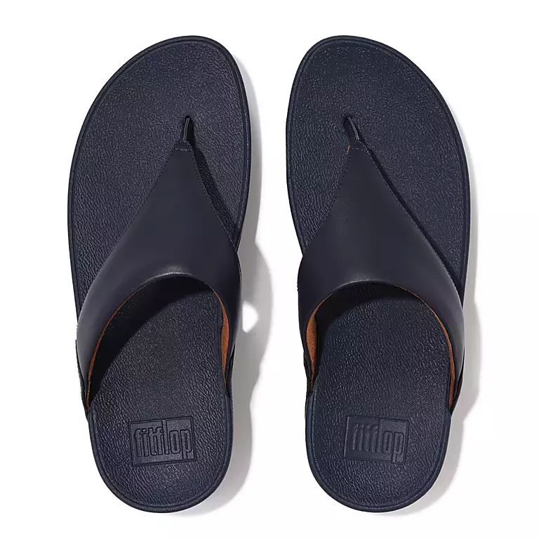 FitFlop I88-A15 Lulu Leather Ladies Deepest Blue Leather Toe Post Sandals-elevate your sole