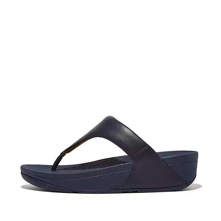 FitFlop I88-A15 Lulu Leather Ladies Deepest Blue Leather Toe Post Sandals-elevate your sole