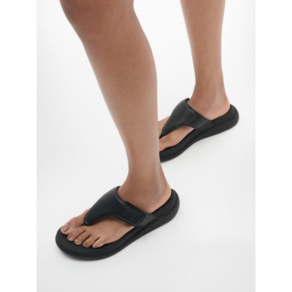 FitFlop F-Mode Go Black Touch Fastening Ladies Sandals, open-toe slide with adjustable strap, cushioned sole, casual summer footwear.