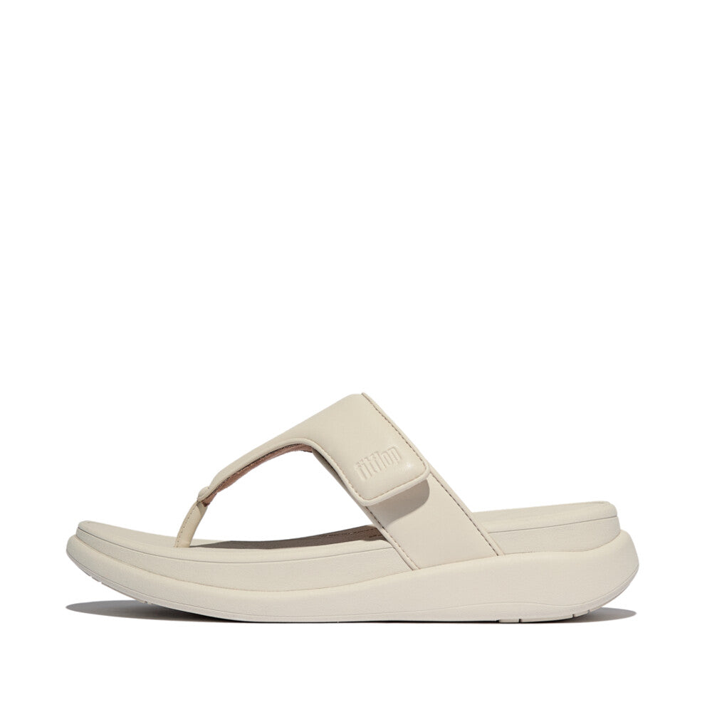 FitFlop IW1-A99 F-Mode Ladies Beige Touch Fastening Sandals with cushioned sole and adjustable strap.