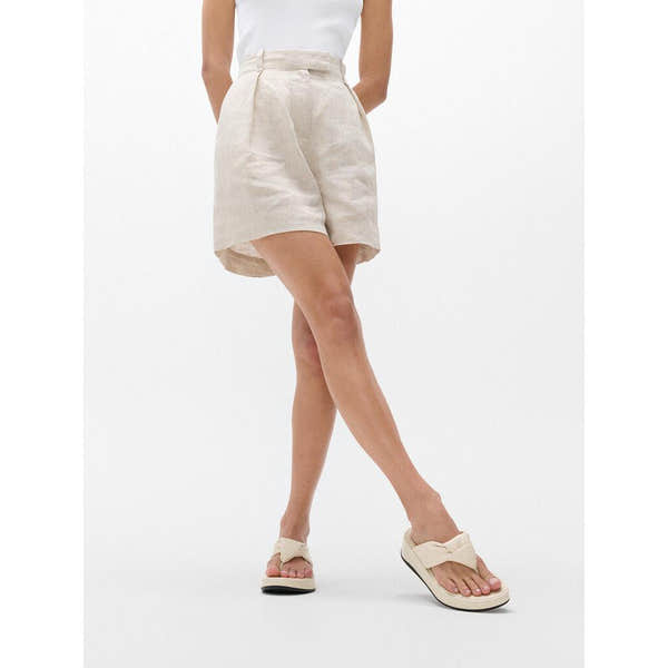 FitFlop IY1-A99 F-Mode Knot beige leather slip-on sandals for women, stylish and comfortable summer footwear.