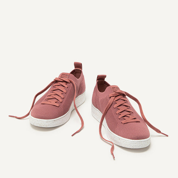 FitFlop Rally e01 FB6-955 Ladies Warm Rose Textile Lace Up Trainers-elevate your sole