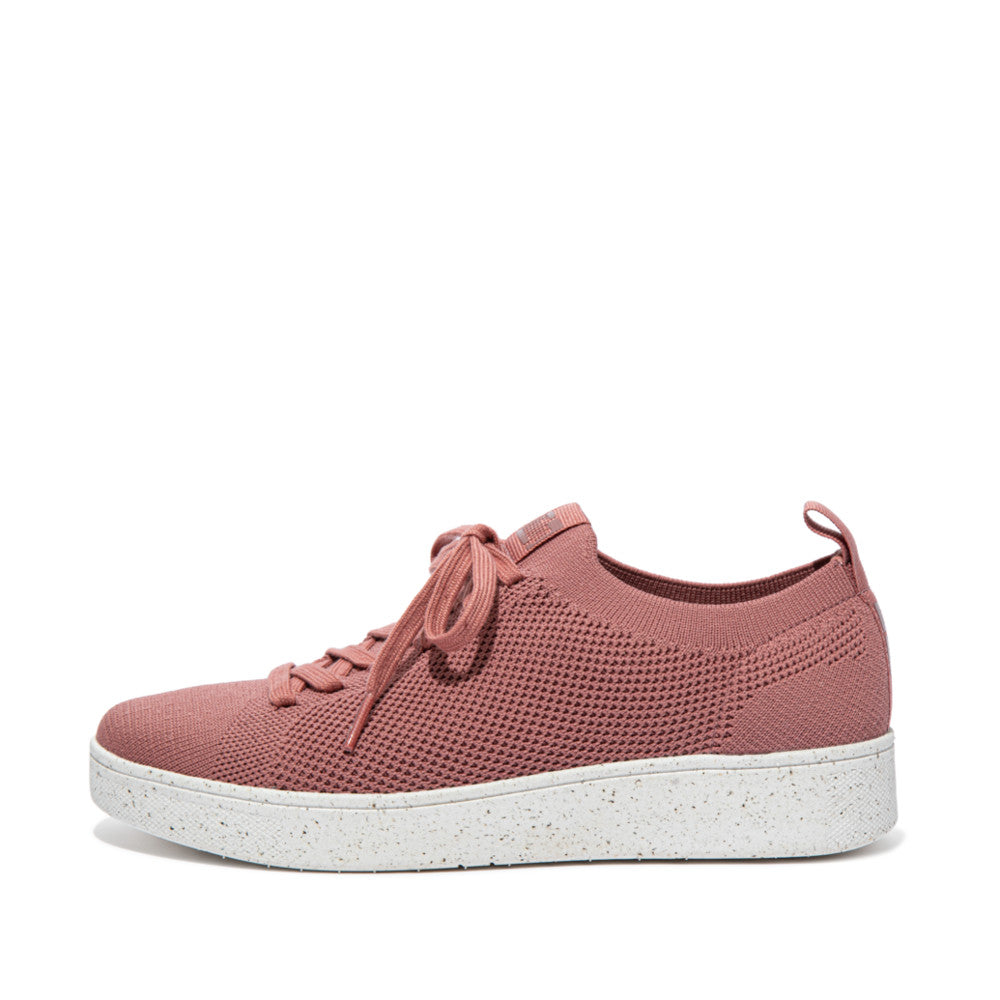 FitFlop Rally e01 FB6-955 Ladies Warm Rose Textile Lace Up Trainers-elevate your sole