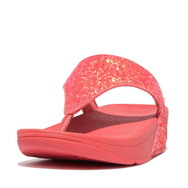 FitFlop X03-B09 Lulu Glitter Ladies Rosy Coral Toe Post Sandals-elevate your sole