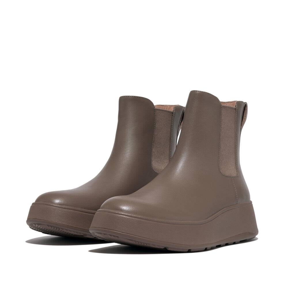 Fitflop FH4-A76 F-Mode Ladies Minkey Grey Leather Elasticated Ankle Boots-elevate your sole