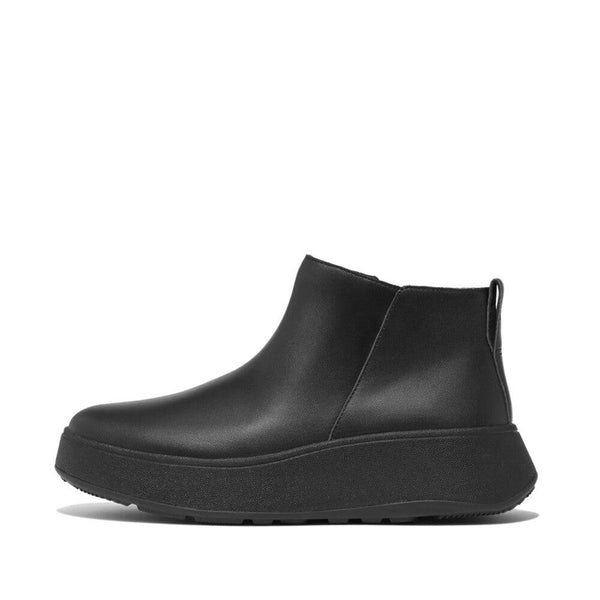 Fitflop Gm2-090 F-Mode Ladies Black Leather Side Zip Ankle Boots-elevate your sole