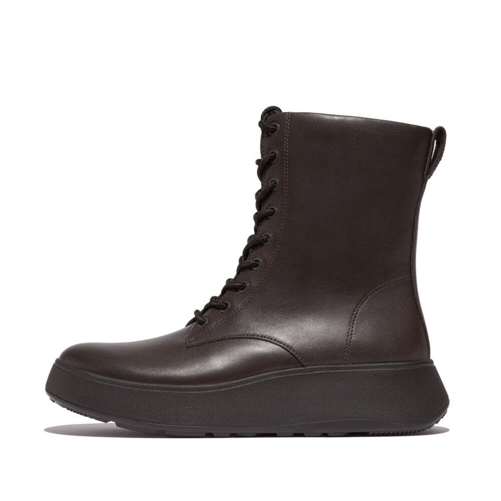 Fitflop Gm4-167 F-Mode Ladies Chocolate Brown Leather Zip & Lace Ankle Boots-elevate your sole