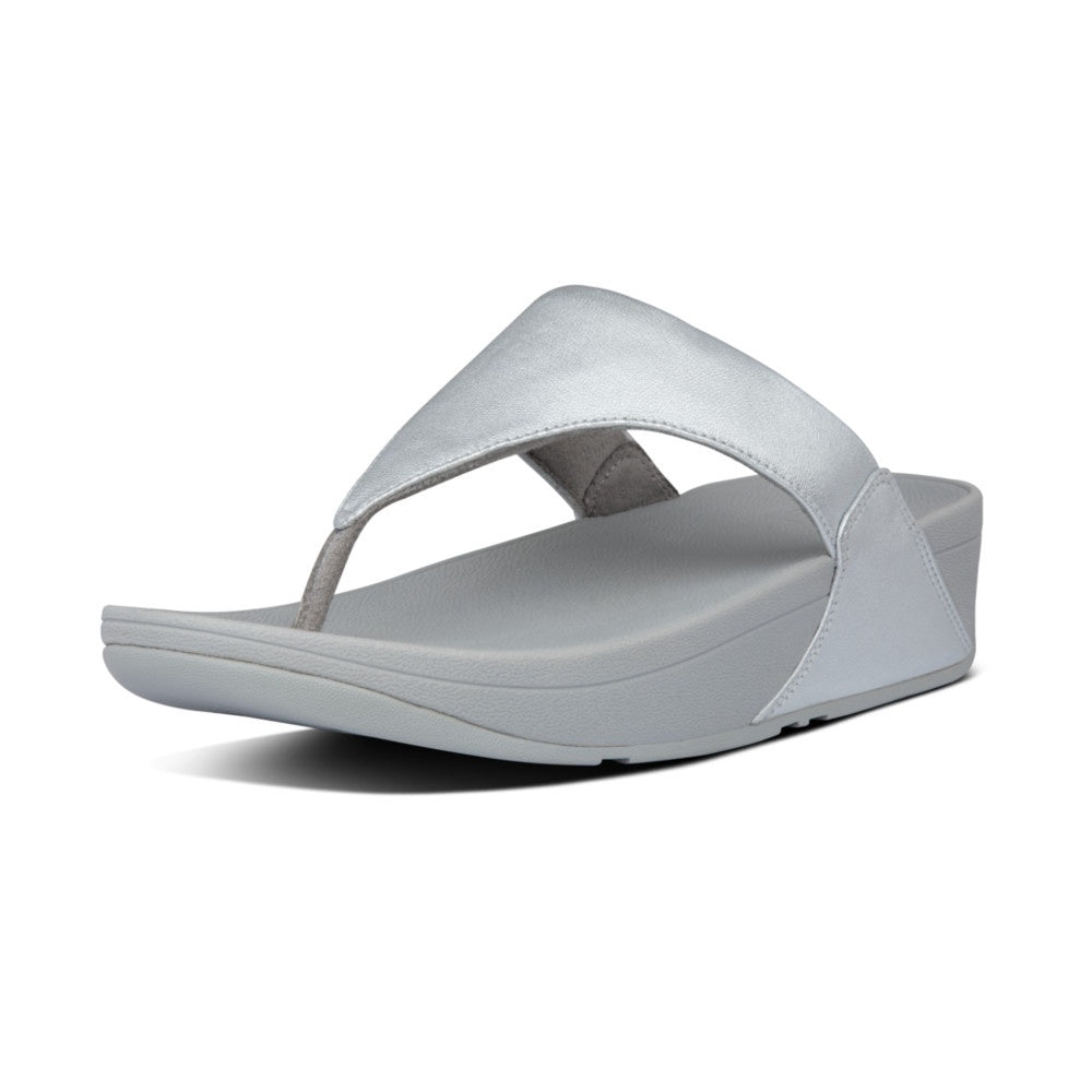 Fitflop I88-011 Lulu Ladies Silver Leather Toe Post Sandals - elevate your sole