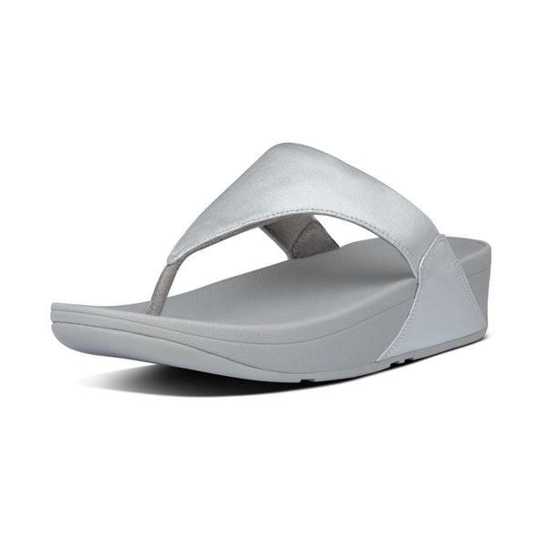 Fitflop I88-011 Lulu Ladies Silver Leather Toe Post Sandals - elevate your sole