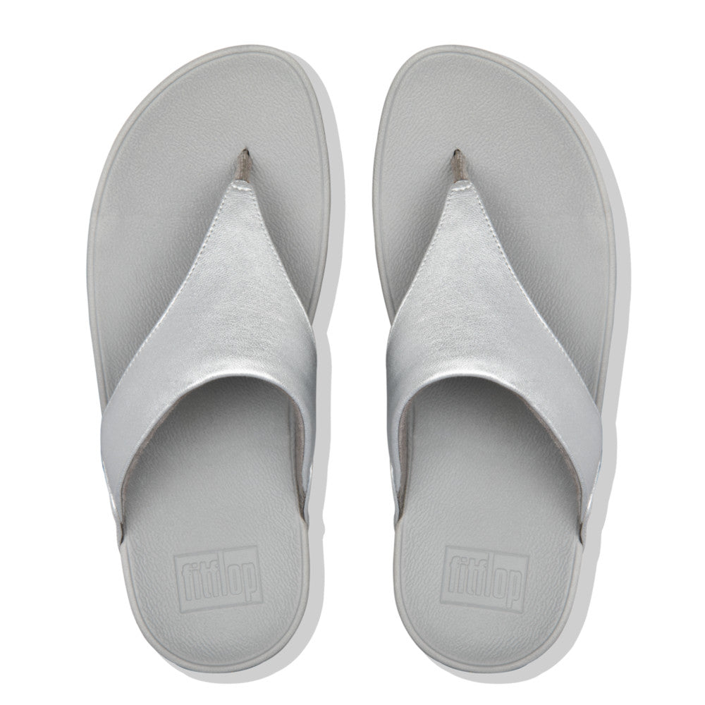 Fitflop I88-011 Lulu Ladies Silver Leather Toe Post Sandals - elevate your sole
